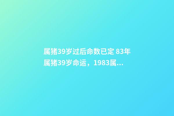 属猪39岁过后命数已定 83年属猪39岁命运，1983属猪人的命运-第1张-观点-玄机派